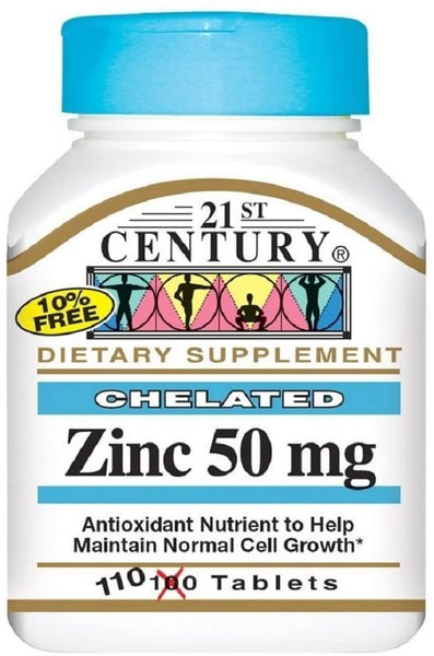 Zinc 50 mg - 110 tabs,(21st Century) - Max Nature